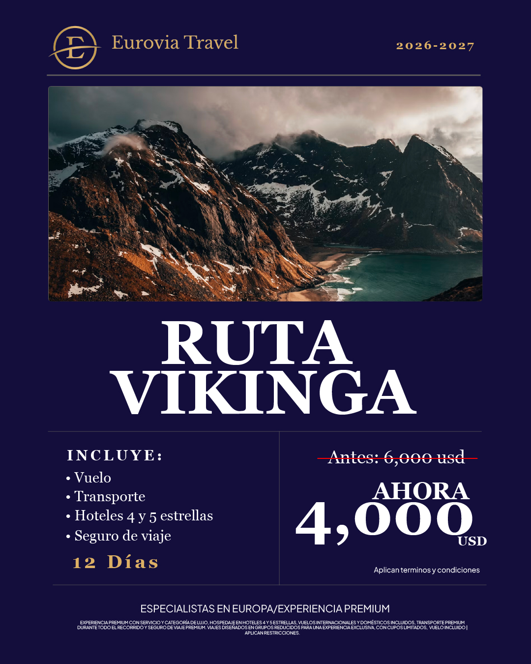 Ruta Vikinga · 12 días · desde $4,000 USD